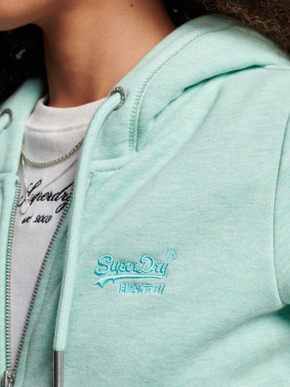 Superdry Green Zip-Up Hoodie With Embroidered Logo